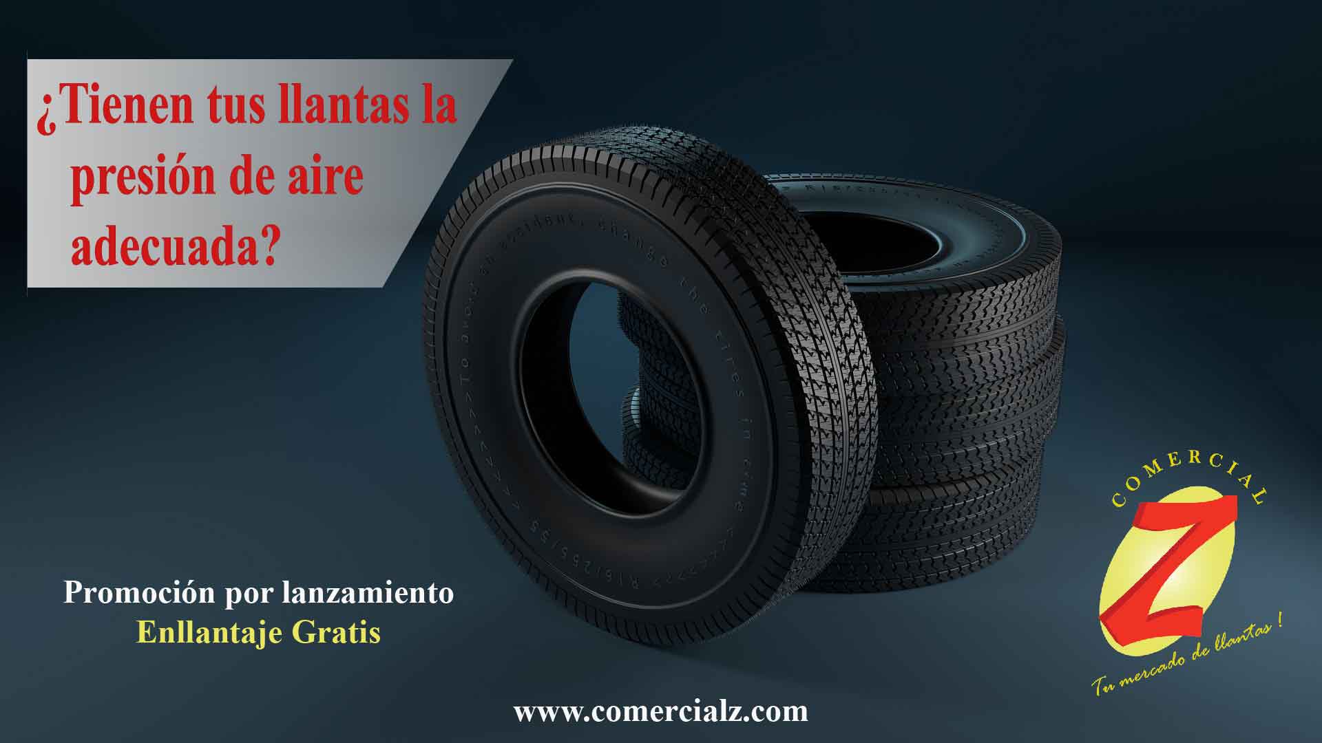 Comercial Z, Presión de aire en llantas